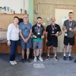 Marie-Cécile, et Philippe, les G.O. et les vainqueurs Jordan, Christophe, Pierre et Jérôme